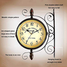 Wall Clock, Garden Clocks Outdoor Waterproof, 13 Inches Classical Double-Sided Wall Clock Outdoor Clocks for The Garden Wall Mounted Wrought Iron Metal Outside Clock Indoor Outdoor Decoration，