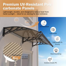 Outsunhom Awnings for Outside,60" x 120" One-Piece Door Awning Exterior