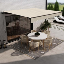 ALEKO Electric Patio Awning Caribbean Black Frame 16x10 Ivory Cream