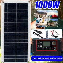 CHRISK 3Pcs 1000W Solar Panel Kit, Solar Power Station Portable Generator Charger 18V with Controller Waterproof Solar Panel for Camping