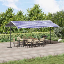 SDVantage Free Standing Awning 600X300 Cm Cream, Double-Sided Outdoor Patio Umbrella with Powder-Coated Steel Frame, Uv Water-Resistant Garden Shade for Deck,White-5 X 3 M