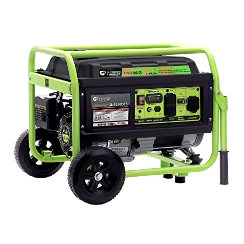 Green-Power America 5250 Watt Dual Fuel Portable Generator, Gas & Propane, Manual Start, CO Protection System, Home Backup Power, RV Ready