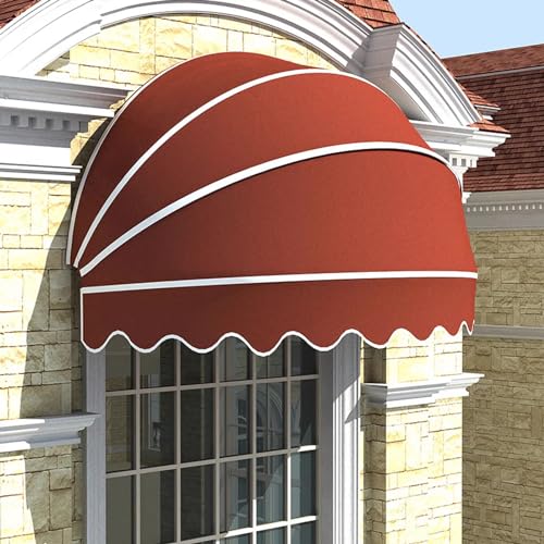 Outdoor Patio Awning Foldable Balcony Sunshade Canopy UV Protection Dome Design 139.7cm Red Waterproof Sun Rain Cover for Doors & Windows Stylish Patio Umbrella