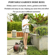 Garden Hose Reel with Hose, Wall Mounted/Portable Tote Hose Reel Cart with 5 Sprayer Modes Nozzle, Heavy Duty Stainless Steel Hose Holder Hose Hanger, Outside Water Pipe Rack Winding Tool