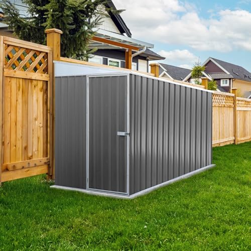 Absco Durango 5' x 10' Metal Bike Shed, Woodland Gray