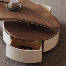 Side End Table Vintage Walnut Coffee Table for Living Room, Unique Shape Design, Retro-Style Tea Table, Perfect for Home Use, Stylish and Durable Furniture Accent Coffee Table for Living Room Bedroom