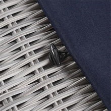 Modway Conway Outdoor Patio Wicker Rattan Ottoman in Light Gray Navy
