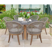 Outdoor 7 Piece Teak Patio Furniture Set with a Table and 6 Chairs