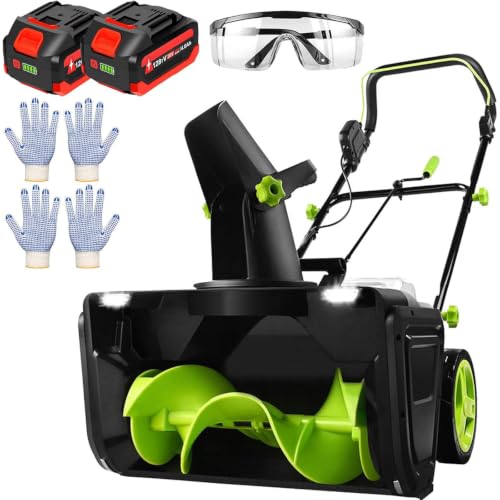 HaiZethonic Cordless Electric Snow Blower, 40v/3500w 2batteries