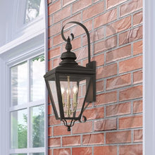 Livex 27373-07 Adams 3 Light Outdoor Wall Lantern Antique Brass/Brushed Nickel