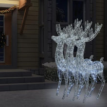 WEMYUFURN XXL Acrylic Christmas Reindeers 250 LED 3 pcs 70.9" Cold White,Outdoor Rattan Reindeer,Acrylic Christmas Light Reindeer Decoration,Lighted Christmas Reindeer Outdoor Yard Decoration Set