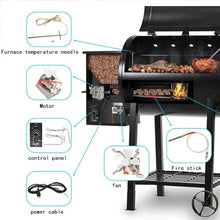 KJLYLPP BBQ Pellet Stove, Electric Wood Pellet Smoker Grill Part, Electric Wood Pellet Smoker Grill Part for Grill, Bake, Roast & Braise