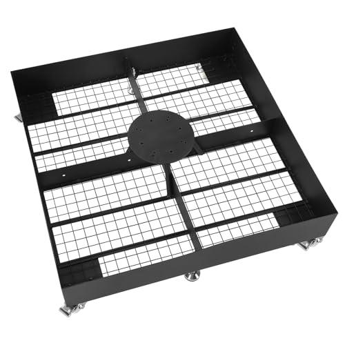 Carbon Steel Square Rolling Umbrella Base Stand 1100LBS Capacity Fillable Rocks Umbrella Stand with 4 Lockable Wheels for Garden Backyard Deck Poolside
