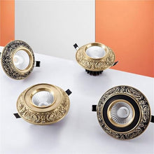 SoOSSN 10 Pack Brass Led Downlight,Eyeball Retrofit Spotlight,Dimmable Recessed Lighting(7w)