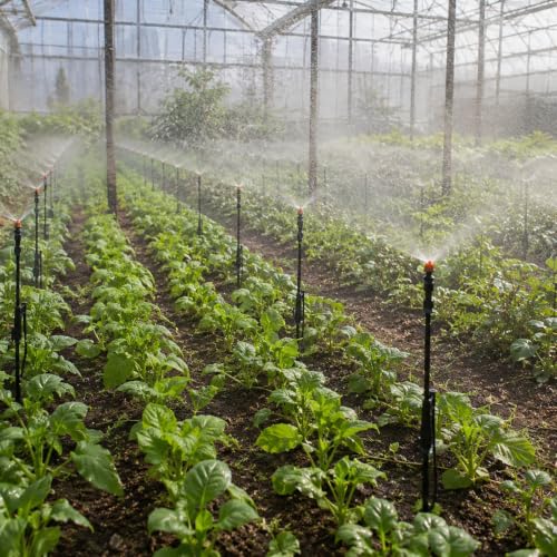 100 200 330 Ft Greenhouse Sprinkler System, 360° Drip Micro Spray Emitters