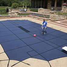 Arctic Armor Ultra Light Solid Safety Pool Cover 16x36 Ft with Right Step Blue