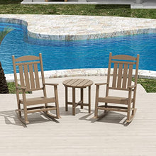 WestinTrends Malibu 3-Piece Set Outdoor/Patio Rocking Chairs with a Side Table (2 Seater), Weathered Wood