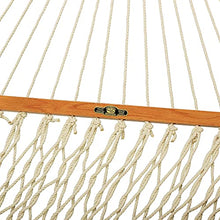 Original Pawleys Island Single Oatmeal DuraCord Rope Hammock – 12 ft. x 50 in., 1-Person, 450 lb Capacity, Oak Spreader Bar, Zinc-Plated Hardware, Handcrafted in the USA
