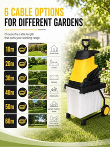 DUXMM Electric Garden Shredder for Branches and Garden Waste Recycling 60m-PowerCord