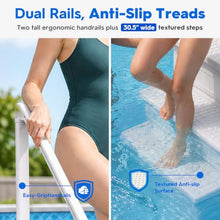 XtremepowerUS Above Ground Swimming Pool Ladder and 4-Step System with Handrails, Heavy-Duty Entry Ladder for Deck to Pool Access, Safety Step Design