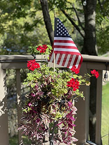 TUTARE 50 American Flags on Stick - Handheld Spearhead US Flag for 4th of July, Memorial Day Event Decorations - Patriotic Decor for Indoors & Yard - Wooden Stick, Cotton Fabric (12" X 18" - 144 Pack)