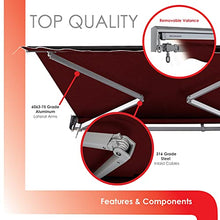ADVANING SG Series, 14'x10' Manual Retractable Awning, Fully Assembled Quality UV+ Sun Shade Canopy, Color: Burgundy, MA1410-A108NG