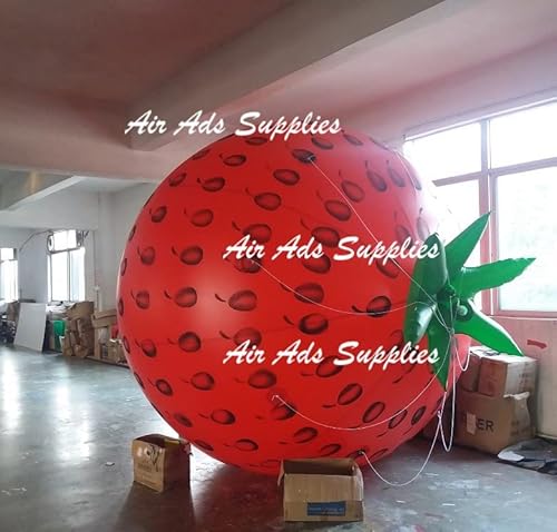 Air-Ads Supplies Giant Inflatable Flying Strawberry Balloon 11.5ft Red