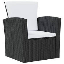 AJSEOYBS Outdoor Patio Set,Outdoor Garden Furniture,16 Piece Patio Lounge Set with Cushions Poly Rattan Black,for Deck, Patio, Garden, Poolside, Backyard
