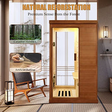 Gxcevsou Far Infrared Sauna 1 Person Canadian Hemlock Natural