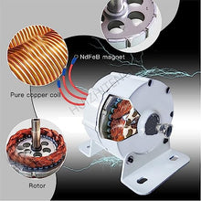 HUIZHITENGDA 14000W Gearless Permanent Magnet Generator, 12V 24V 48V 220V Low Speed AC Portable Vertical Axis Wind Turbines Generator Kit(with Base),220v