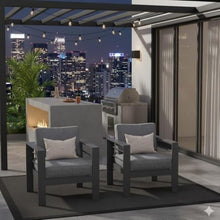 callmego Premium All-Weather Wicker Patio Loveseat with Thick Cushioned Seating and Rust-Resistant Aluminum Frame for Outdoor Living Spaces (Gray+Gray + Olefin-2)