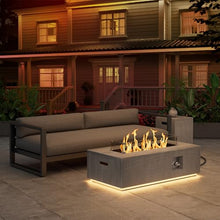 42" Outdoor Propane Fire Pit Table Rectangle Gas Firepit for Outside Patio