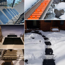 iumLeap Snow Melting Mats Outdoor Driveway, Heated Snow Ice Melting Mat Anti-Slip Electric Ice Melt Rubber Pads for Decks Sidewalks, Walkways, Stairs, Custom Sizes, 2 in/h Speed Snow, 3 Pcs-10x48in