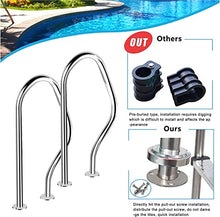 BSNANCA Pool Handrail Swimming Pool Safety Hand Rail 1 Pack Pool Safety Handrails Pool Railing Swimming Pool Hand Rail Quick Mounted Pool Stair Rail/Thickness 1.2Mm ()