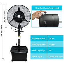 CUTPOIY 90° Oscillating Misting Fan, Standing Pedestal Fan with Mist, 3 Speeds Cooling Fan for Patio, Garage, Outside Restaurant, Black-81cm/31.9in