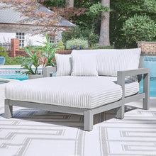 Signature Design by Ashley Moonlight View Contemporary Nuvella Weather Resistant Fabric Outdoor Chaise Lounge with Zippered Removable Cushions and Throw Pillows, Light Gray & Beige