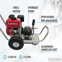 Veloci Performance HydroJet Gas Pressure Washer, 2500 PSI, 2.5 GPM, 6.5 HP