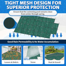 iCOVER Inground Pool Safety Cover, Fits 20x40ft Rectangular Pools with 4x8ft Center End Step, Winter Pool Covers for Inground Pools, Safety Pool Covers, Triple Stitched High Strength, Green