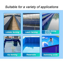 Zfmnoyev PVC Canvas Fish Pond with Steel Frame, Large Aquaculture Pool with Viewing Panel, Rectangular Above Ground Pools/Foldable Water Storage Tank(1x1x0.4 m)