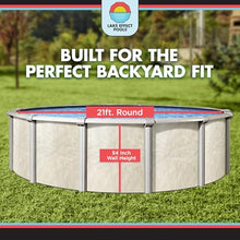 Wilbar Pools 'Forever' 21 ft Round Above Ground Swimming Pool | 54 Inch Resin Protected Steel Sided Walls | Bundle Includes: 25 Gauge Overlap Liner & Widemouth Skimmer