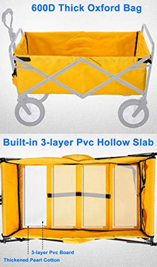 Camping cart, Garden Transport Trolley Folding Camping with Lining4-Wheel