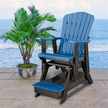American Furniture Classics OS Home and Office Model 516BBK Fan Back Balcony Glider in Blue with a Black Base