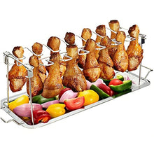 AFPSDLFJDLS 1pcs Non-Stick Rib Shelf BBQ Stand Rack Stainless Steel Grilling BBQ Beef Ribs Rack Grilling Baske(E)