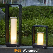 Outdoor Wall Lights Modern Landscape Path Light Garden Lawn Lamp Pathway Light LED Bollard Lighting Fixture Outdoor Waterproof Floor Lamp for Patio Yard Walkway Waterproof Pillar Lamp(30cm/11.8in)