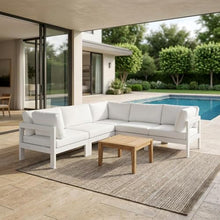 Outdoor Escape White Fabric Outdoor Patio Modular Sectional, Cushioned Seating, Versatile, Durable Outdoor Material