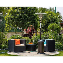 TEOYETTSF Outdoor Patio Propane Heater with Portable Wheels Standing Gas Outside Stainless Steel Burner Black