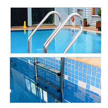 Swimming Pool handrail Climbing Ladder Stainless Steel Swimming Pool Ladder with Three Layers of Non-Slip Foot Pedals Large Ground Swimming Pool Step Safety Railing (Silver 161cm)