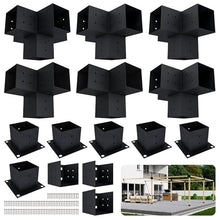 DIY Attached Pergola Bracket Kit - 6x6 Posts - Build Up to 24' x 24' - Steel Hardware Only