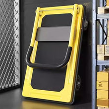 Platform Truck Cart for Pulling Goods Heavy-Duty Flatbed Truck Transporter Trailer Household Four-Wheel Fence Trolley Silent Folding Cart Heavy Duty Trolley(Black)