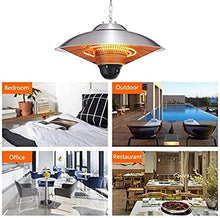 Garden Halogen Patio Heater, Electric Infrared Heater Hanging Lamp Ceiling Mounted Heat Warmer for Balcony Courtyard Radiant Heater Angle Adjustable,Silver
